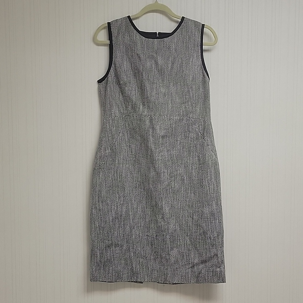Hobbs London women's tweed dress sz 8 knee length flax/linen old money office